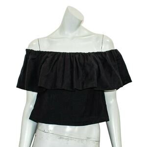 Mara Hoffman Ruffle Off Shoulder Crop top Linen Cotton size XS
